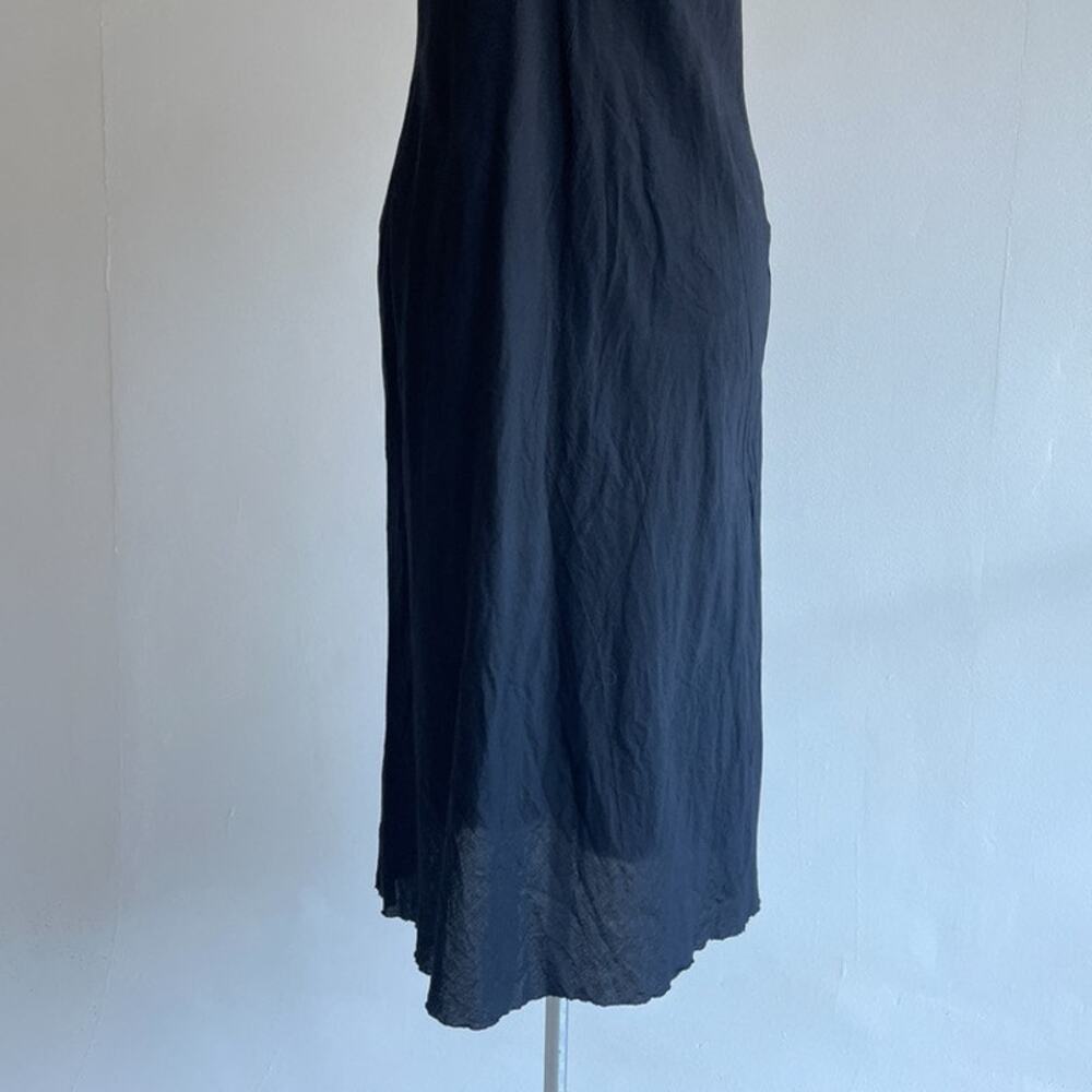 Vtg 90's BEAUTIFUL PEOPLE Black Slip Dress Sz Large Minimal Subversive Designer - Picture 5 of 8